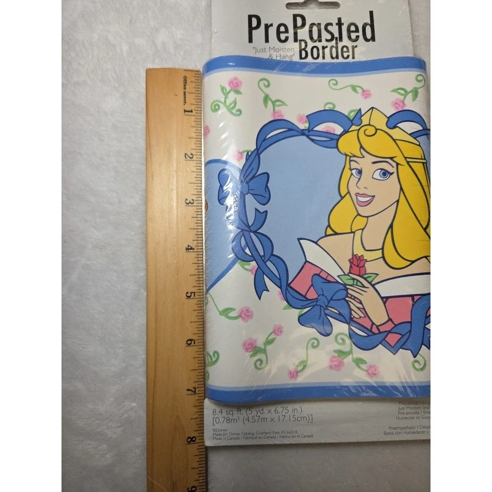 1 Vtg Disney Pretty Princess Blue Wallpaper‎ Border #27121 PrePasted 5YD x 6.75
